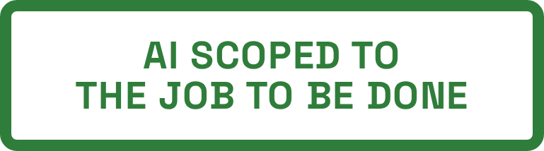 AI scoped to the job to be done